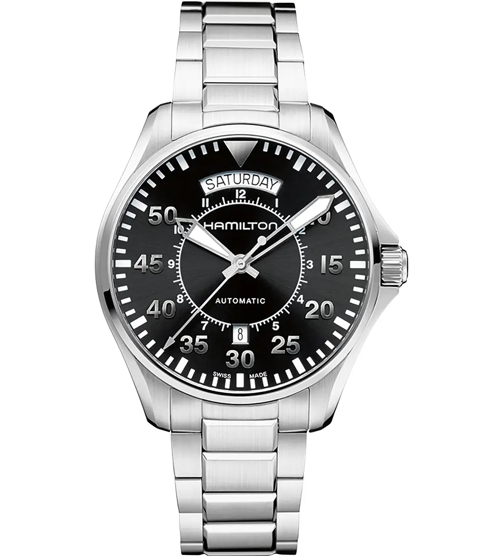 HAMILTON KHAKI AVIATION PILOT DAY DATE AUTO
