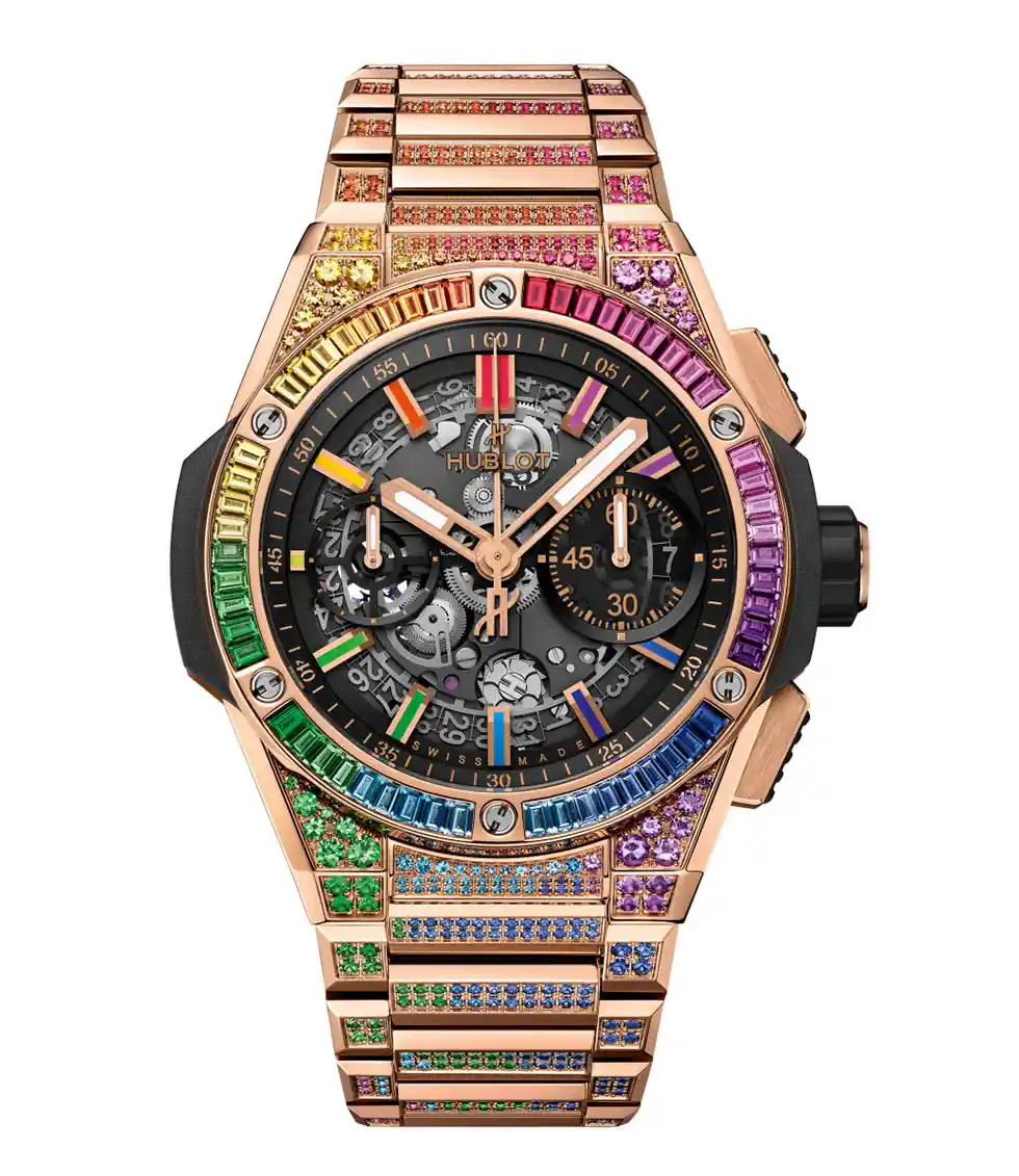 Hublot big bang integrated king gold rainbow