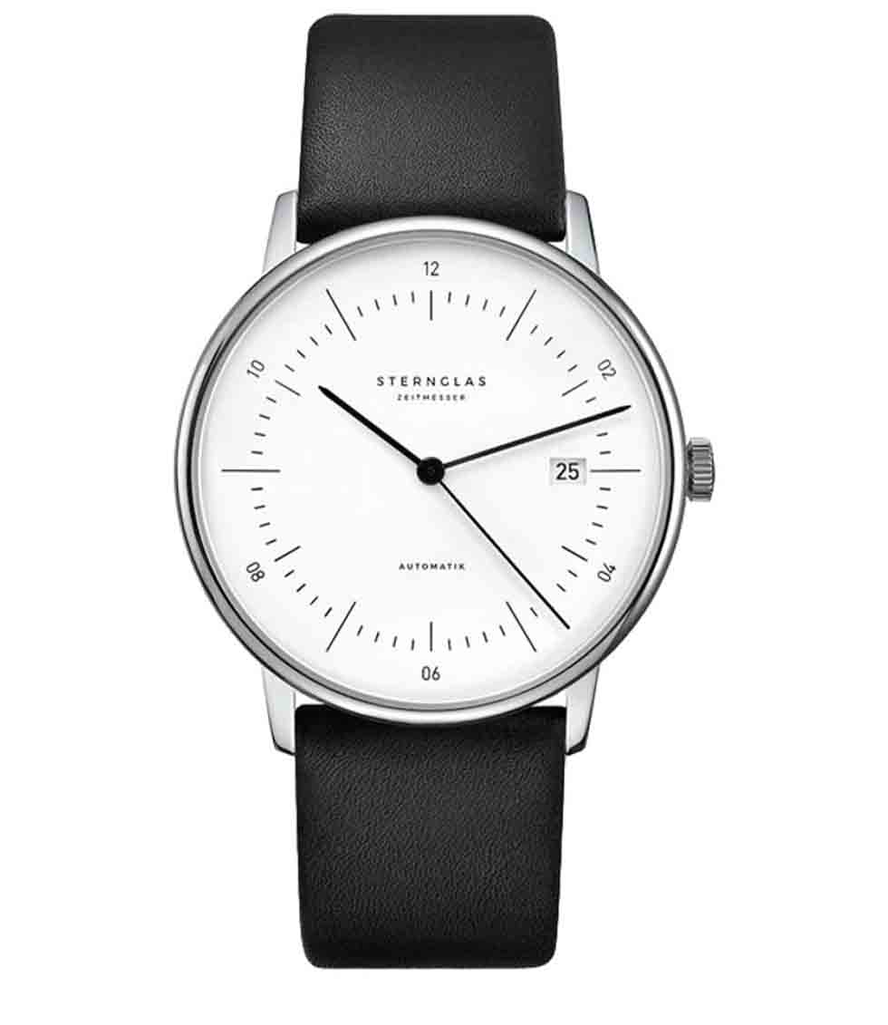 Naos Automatik White Dial Black Strap
